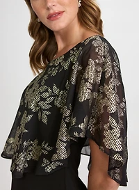 Robe à effet superposé floral métallique