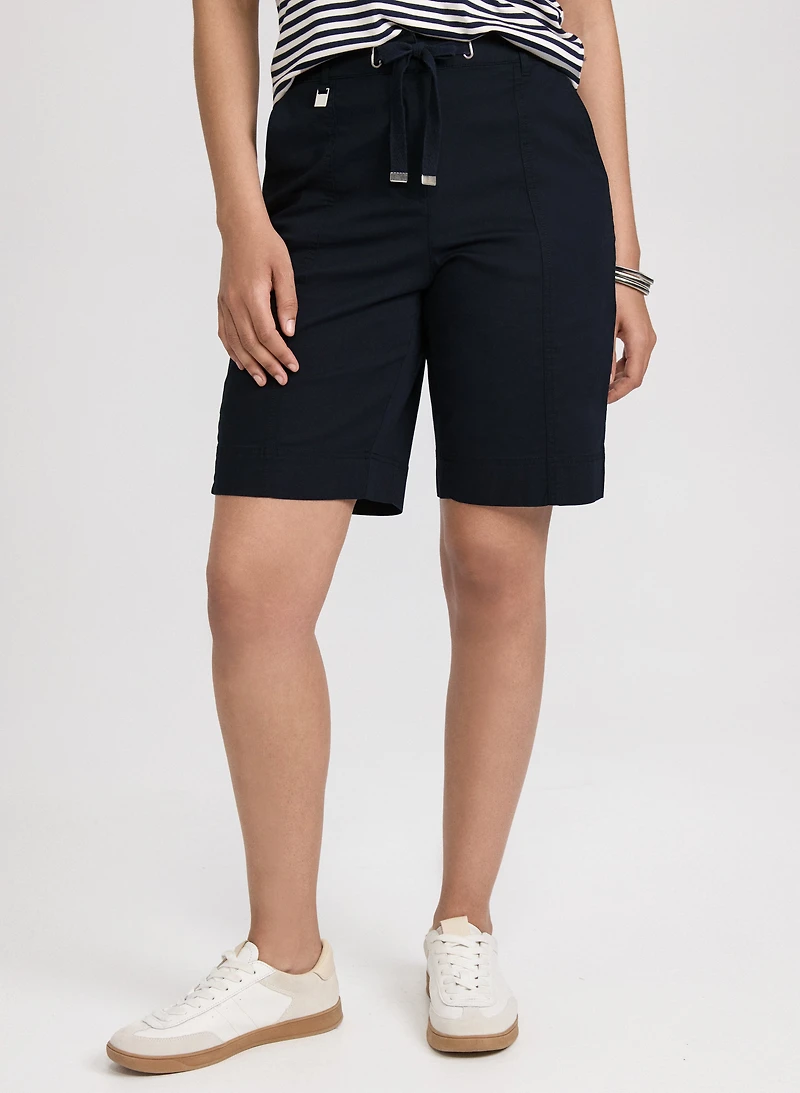 Cotton-Blend Drawstring Shorts