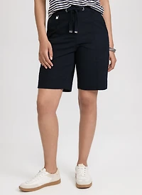 Cotton-Blend Drawstring Shorts