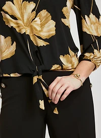 Floral Tied-Hem Top