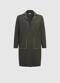 Cardigan long à détails cloutés