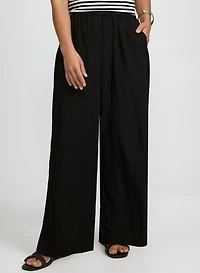 Pull-On Wide-Leg Pants