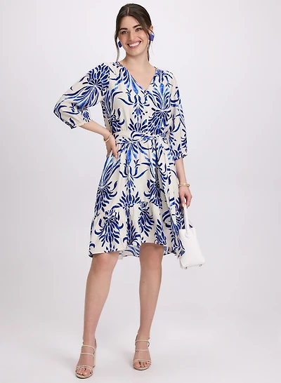 Printed Elbow Sleeve Dress