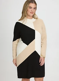 Colour Block Knit Dress