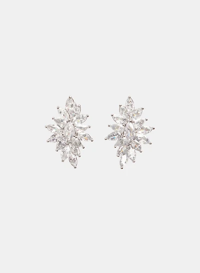 Cubic Zirconia Cluster Earrings