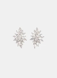 Cubic Zirconia Cluster Earrings