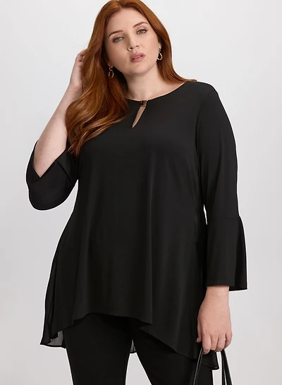 Pleated Chiffon Detail Blouse