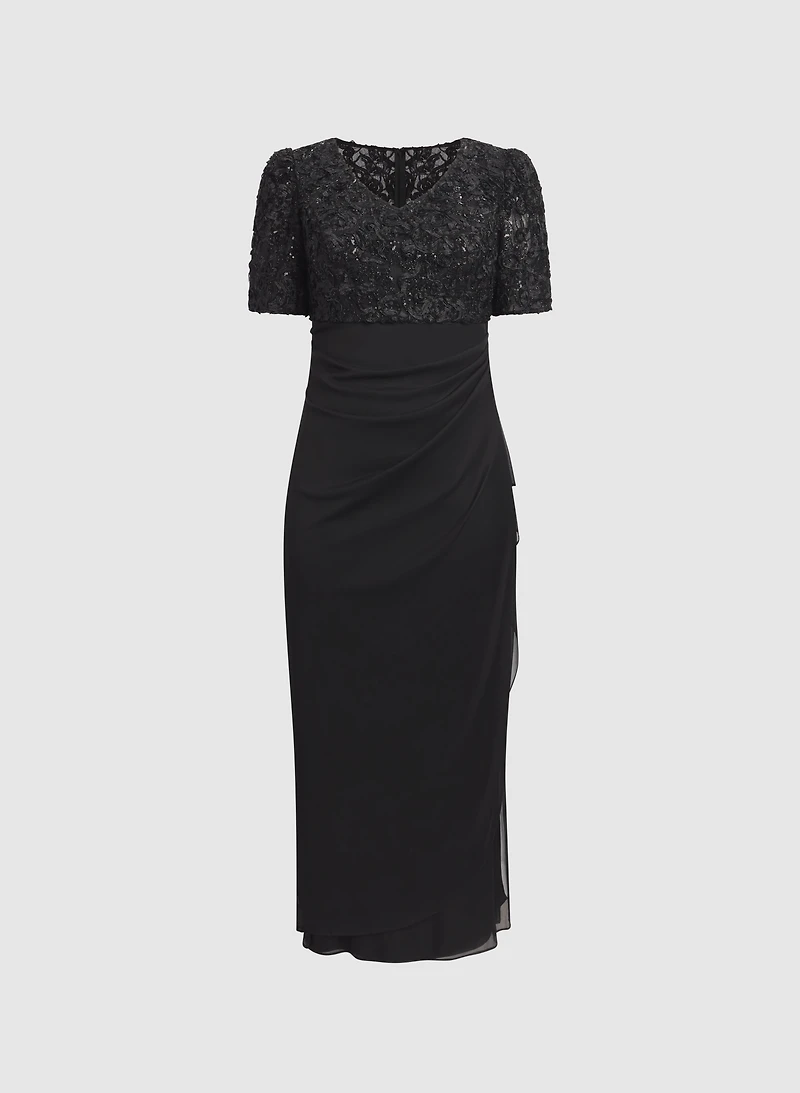 Embroidered Empire Waist Dress