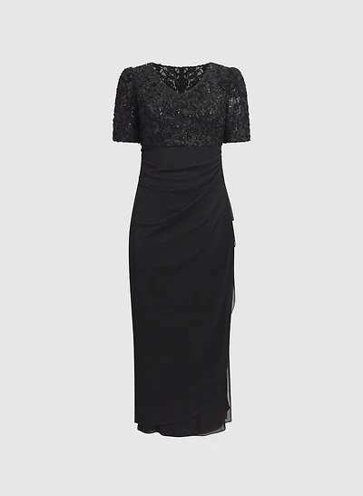 Embroidered Empire Waist Dress