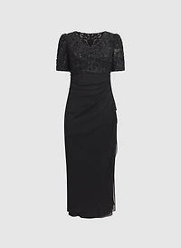 Embroidered Empire Waist Dress