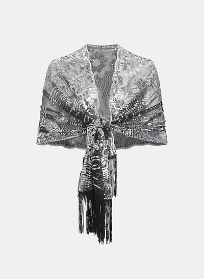Sequined Floral Wrap