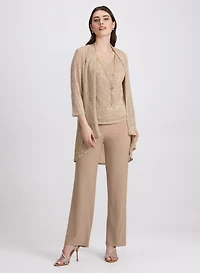 Sequined Jacket, Top & Pants Set