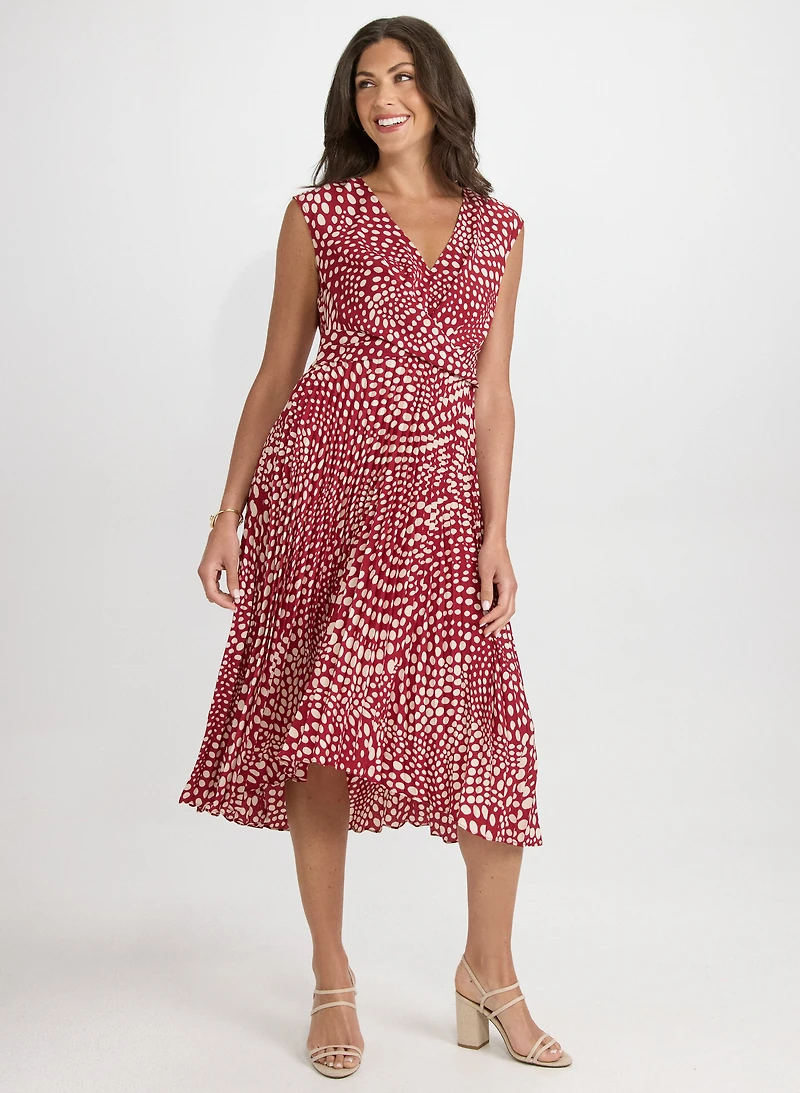 Polka Dot Plissé Dress