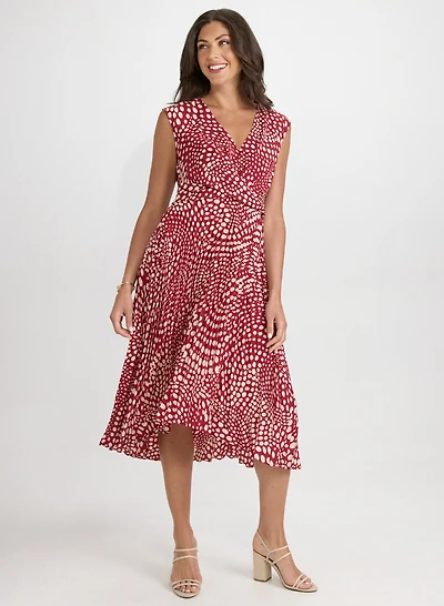 Polka Dot Plissé Dress