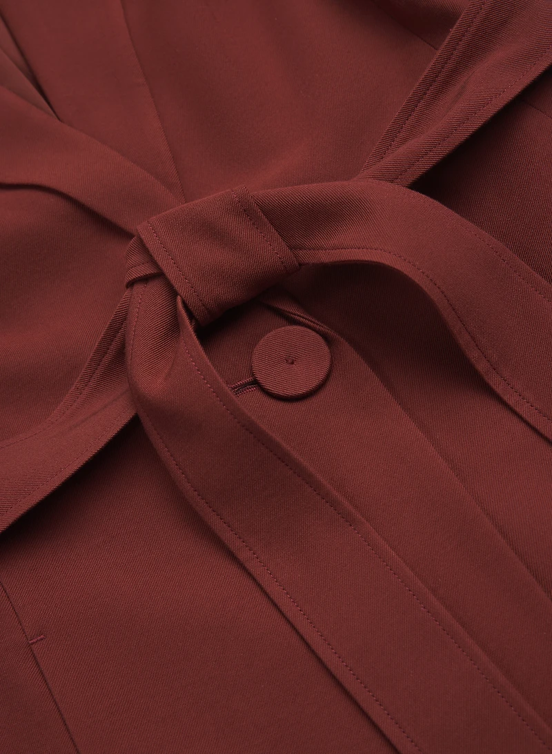 Notched Lapel Belted Vest
