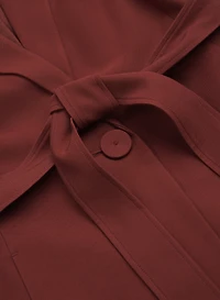 Notched Lapel Belted Vest