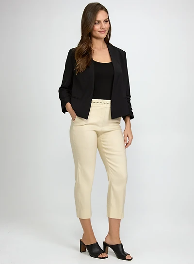 Veste ouverte à effet froissé et capri à jambe étroite