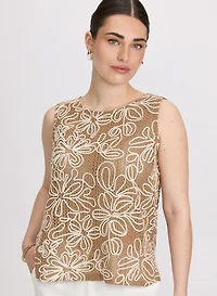 Haut brodé en tricot ajouré