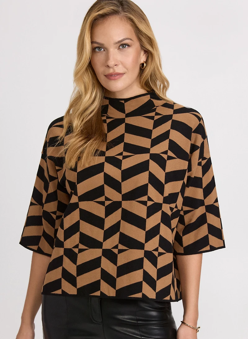 Geometric Jacquard Pullover