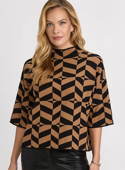 Geometric Jacquard Pullover
