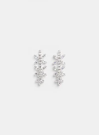 Cubic Zirconia Leaf Earrings