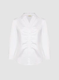 Pleated Detail Button Down Blouse