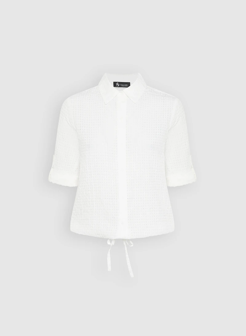 Blouse boutonnée texturée