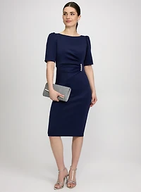 Jeweled Puff Sleeve Dress