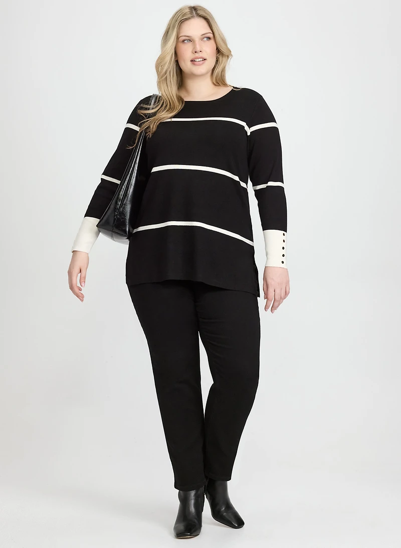 Stripe Rib Knit Sweater