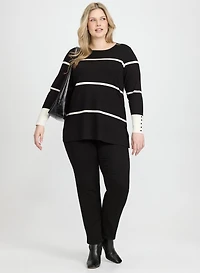 Stripe Rib Knit Sweater