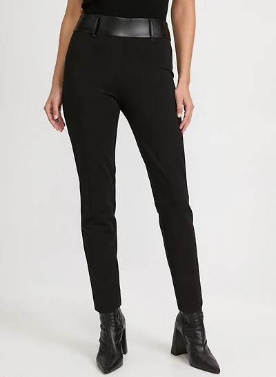 Pantalon Sofia étroit à cuir végane