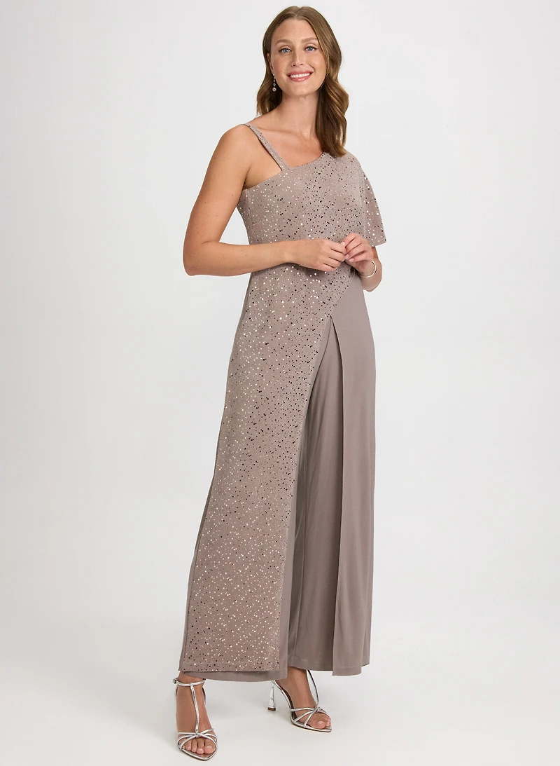 Sequin & Jersey Jumpsuit