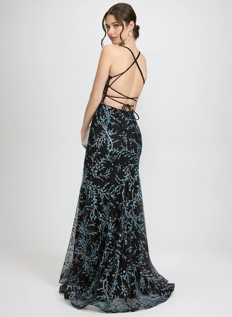 Glitter Floral Dress
