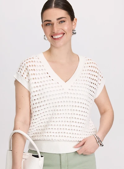 Pull ajouré sans manches