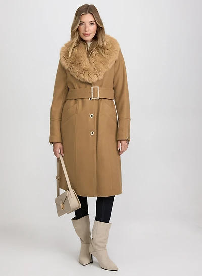 Faux-Fur Collar Coat