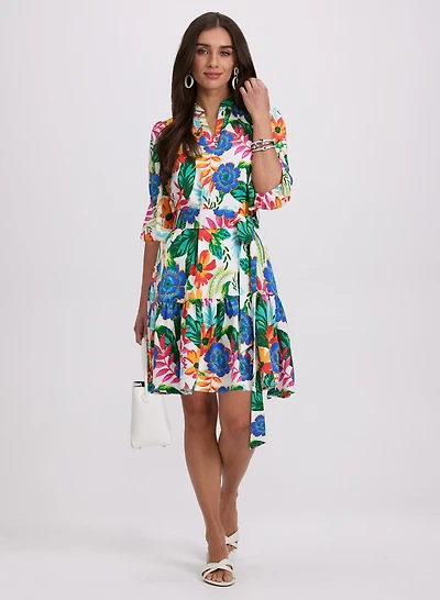 Robe à motif tropical