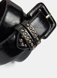 Crinkled Vegan Leather Belt