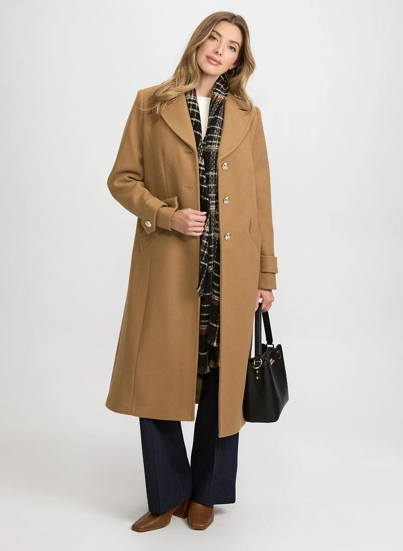 Stretch Wool-Blend Coat