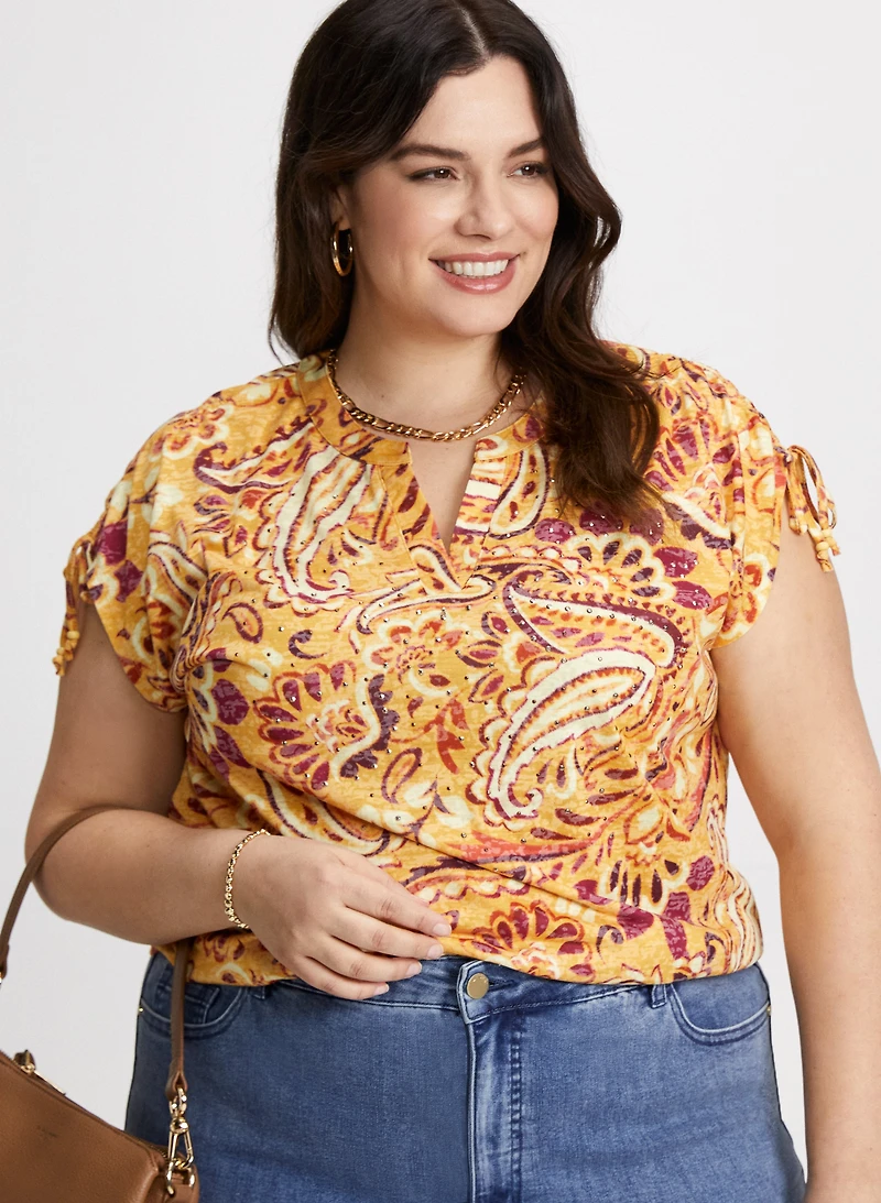 Paisley Heathered Burnout T-Shirt