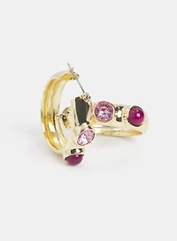 Stone Hoop Earrings