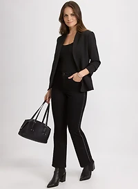 Twill 3/4 Sleeve Blazer & Rhinestone Stripe Jeans