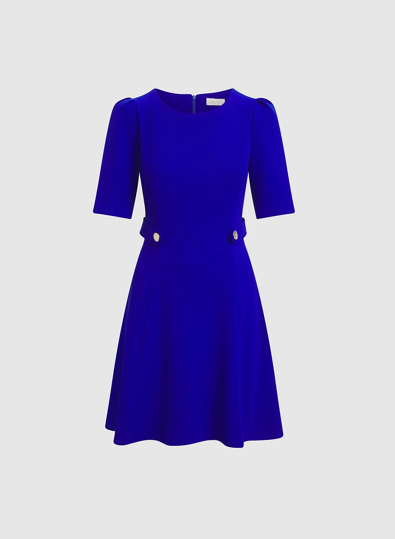 Buttoned-Tab Detail Dress