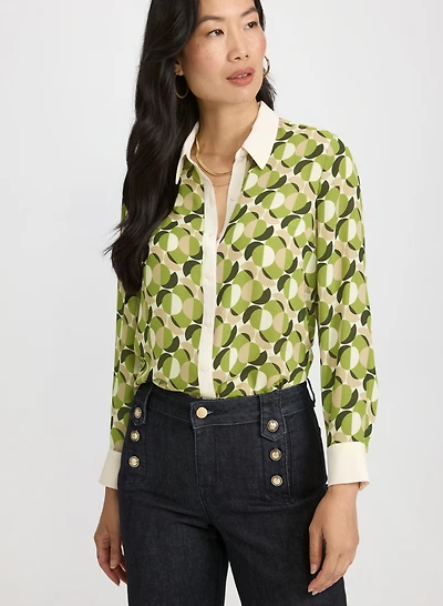 Geometric Print Blouse