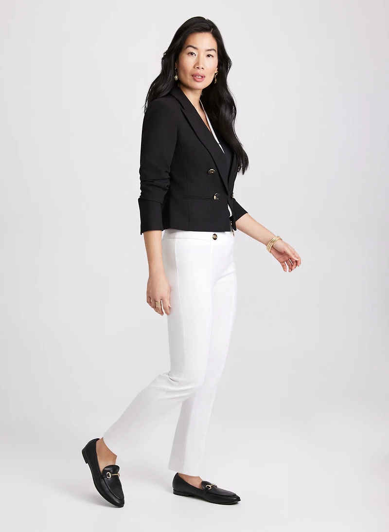 Cropped Double-Breasted Blazer & Sofia Slim-Leg Pants