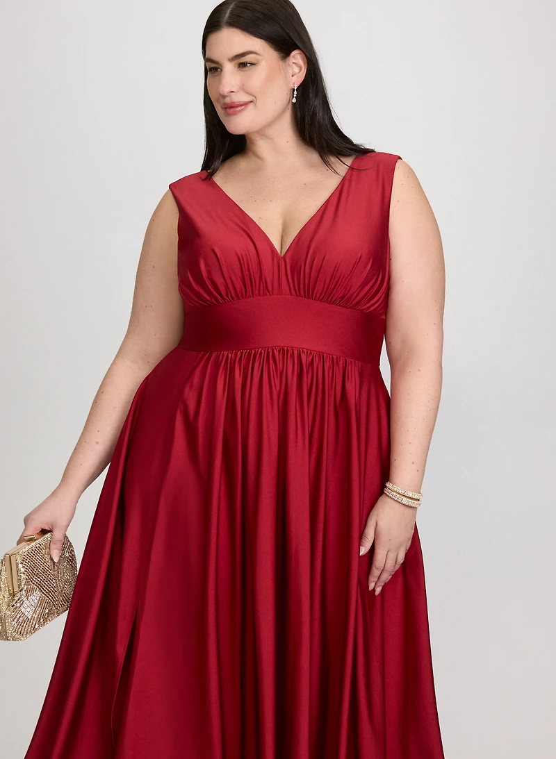 Fit & Flare V-Neck Dress