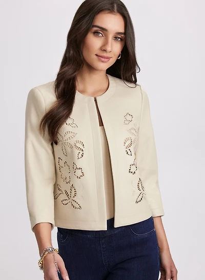 Embroidered Vegan Leather Jacket