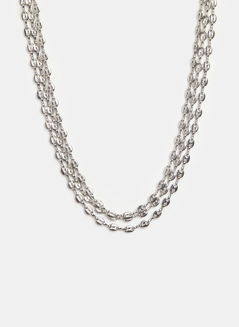 Flat Oval Chain Link Necklace