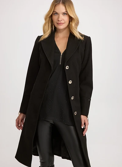 Faux-Fur Collar Coat