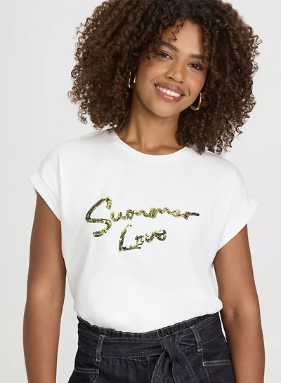 Sequined Script T-Shirt