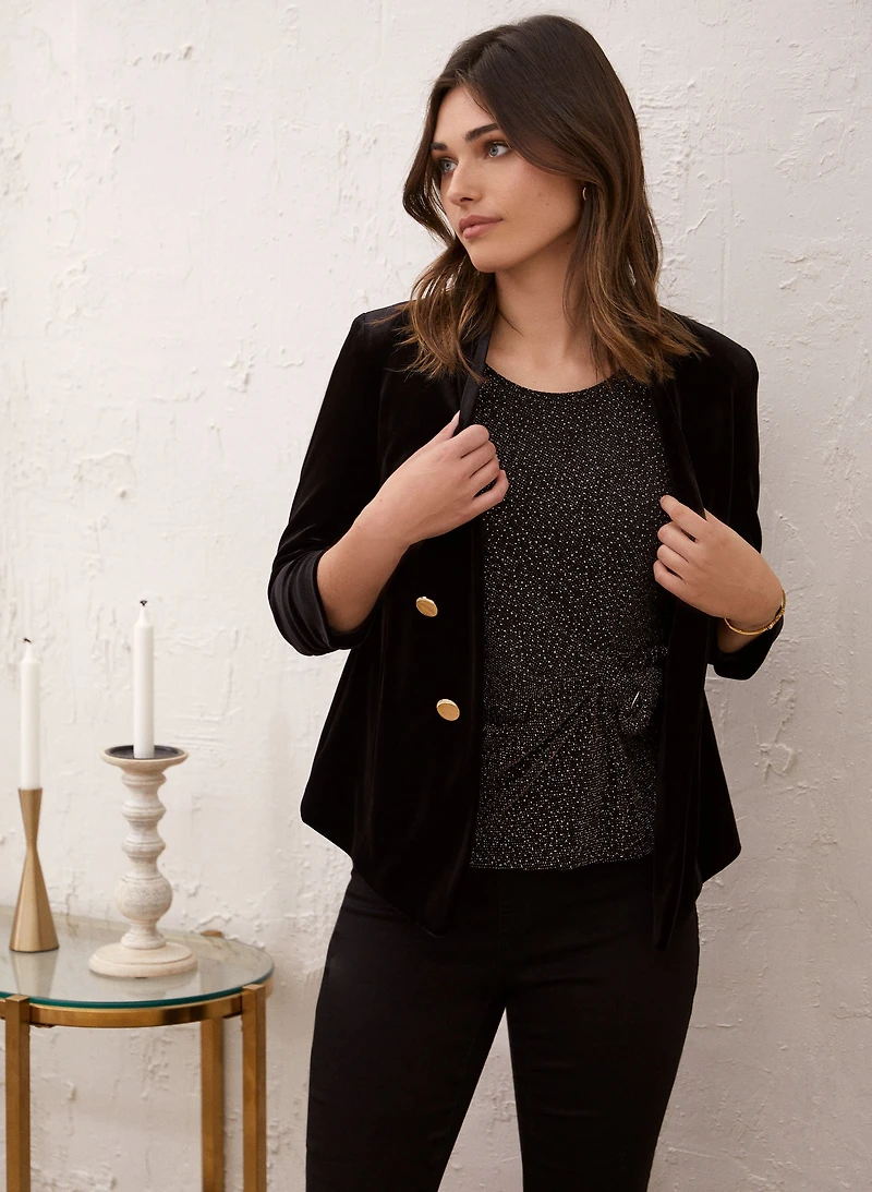 Veste courte à deux rangées de boutons